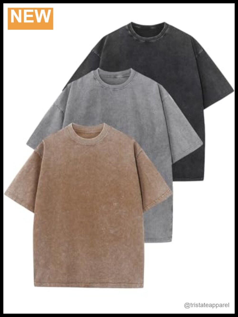 Oversized Vintage Washed Cotton Tee Short Sleeve Drop Shoulder Unisex Top